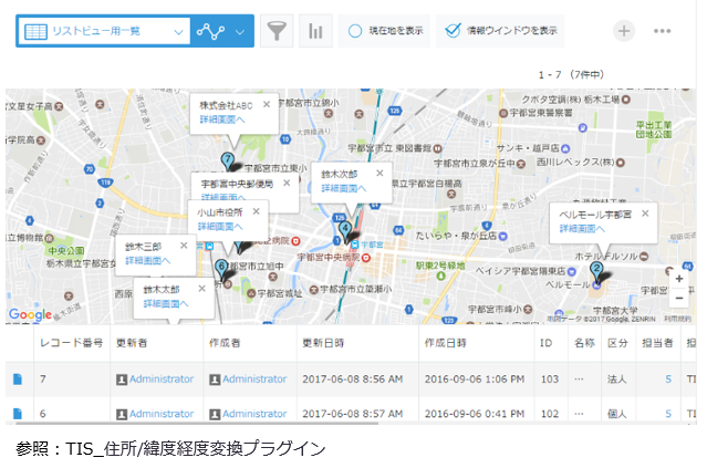 住所緯度経度変換プラグイン